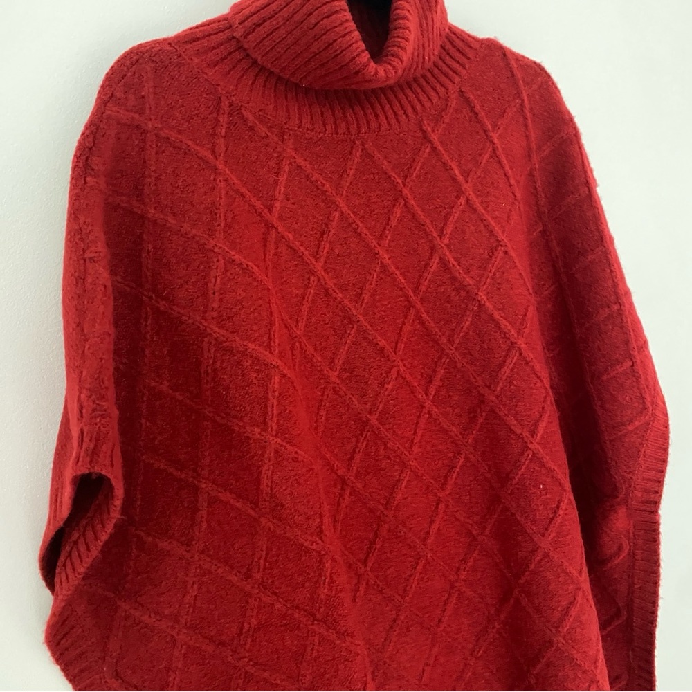 Red turtleneck poncho style sweater | NBW- WITH TAGS